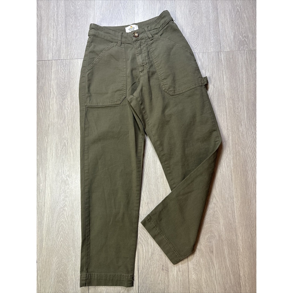 Marine Layer Maya Slim Straight Utility Pants Size 0 Measures 25x25 Olive Color